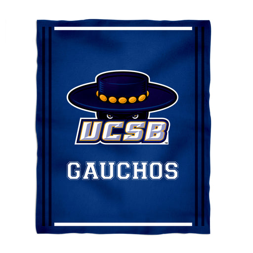 UC Santa Barbara Gauchos UCSB Vive La Fete Kids Game Day Blue Plush Soft Minky Blanket 36 x 48 Mascot
