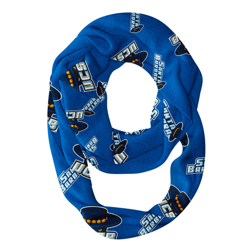 UC Santa Barbara Gauchos UCSB Vive La Fete Repeat Logo Game Day Collegiate Women Light Weight Ultra Soft Infinity Scarf
