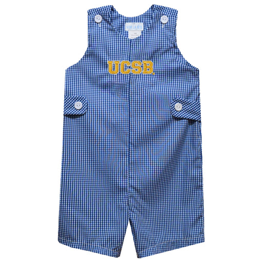 UC Santa Barbara Gauchos UCSB Embroidered Royal Gingham Boys Jon Jon