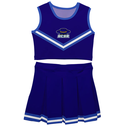 UC Santa Barbara Gauchos UCSB Vive La Fete Game Day Blue Sleeveless Cheerleader Set