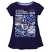 UC Santa Barbara Gauchos UCSB Hand Sketched Vive La Fete Impressions Artwork Navy Short Sleeve Top