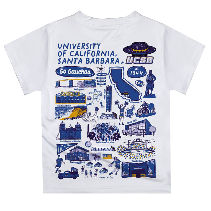 UC Santa Barbara Gauchos UCSB Hand Sketched Vive La Fete Impressions Artwork Boys Purple Short Sleeve Tee Shirt - Vive La Fête - Online Apparel Store