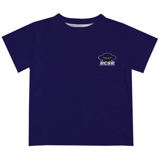 UC Santa Barbara Gauchos UCSB Hand Sketched Vive La Fete Impressions Artwork Boys Purple Short Sleeve Tee Shirt