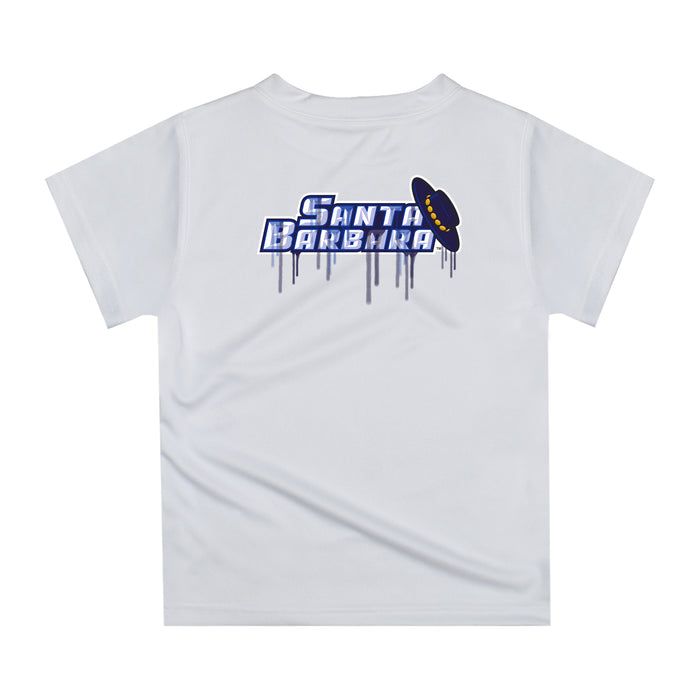 UC Santa Barbara Gauchos UCSB Original Dripping Basketball Blue T-Shirt by Vive La Fete - Vive La Fête - Online Apparel Store