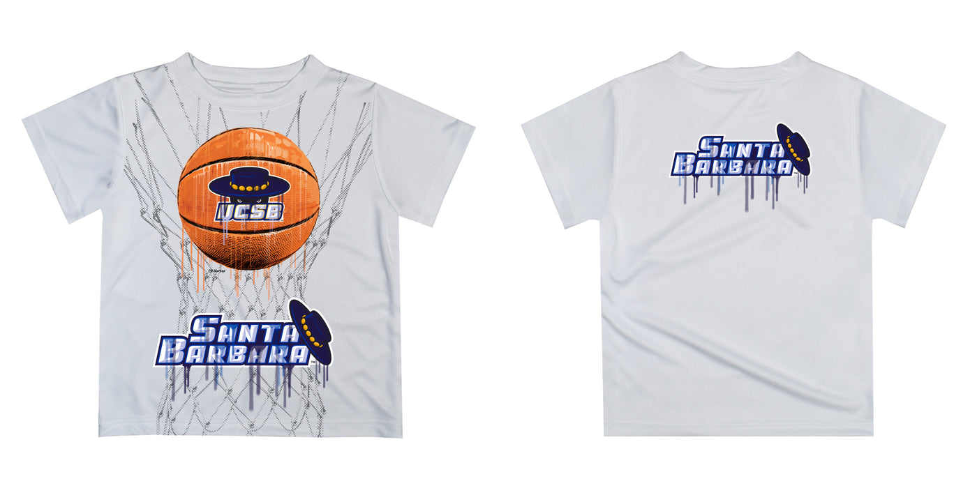 UC Santa Barbara Gauchos UCSB Original Dripping Basketball Blue T-Shirt by Vive La Fete - Vive La Fête - Online Apparel Store