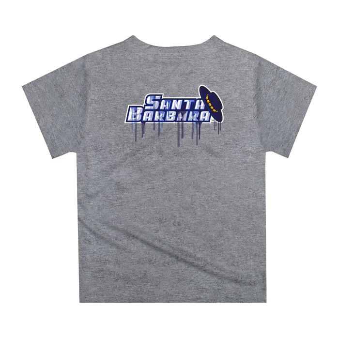 UC Santa Barbara Gauchos UCSB Original Dripping Basketball Blue T-Shirt by Vive La Fete - Vive La Fête - Online Apparel Store