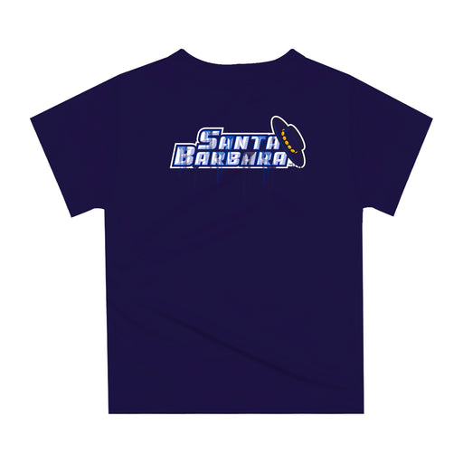 UC Santa Barbara Gauchos UCSB Original Dripping Basketball Blue T-Shirt by Vive La Fete - Vive La Fête - Online Apparel Store
