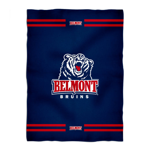 Belmont University Bruins Vive La Fete Game Day Soft Premium Fleece Blue Throw Blanket 40" x 58” Logo and Stripes - Vive La Fête - Online Apparel Store