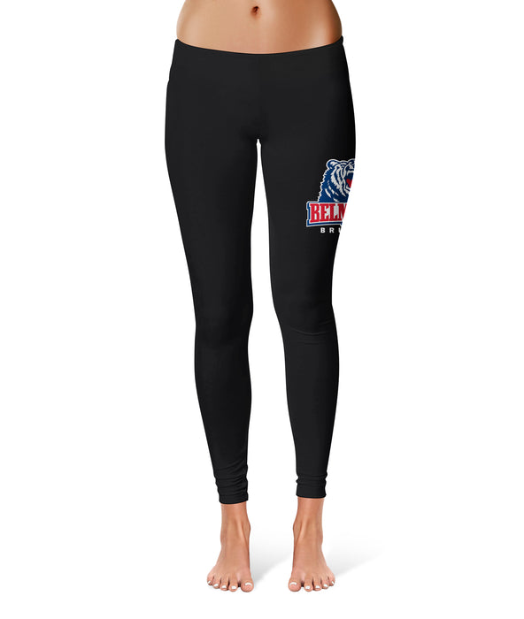 Belmont University Bruins Game Day Collegiate Large Logo on Thigh Women Black Yoga Leggings 2.5 Waist Tights" - Vive La Fête - Online Apparel Store