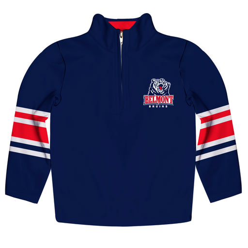 Belmont University Bruins Vive La Fete Game Day Blue Quarter Zip Pullover Stripes on Sleeves - Vive La Fête - Online Apparel Store