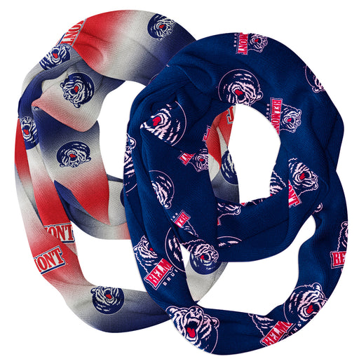 Belmont Bruins Vive La Fete All Over Logo Game Day Collegiate Women Set of 2 Light Weight Ultra Soft Infinity Scarfs
