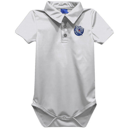 Albany State Rams ASU Embroidered White Solid Knit Polo Onesie
