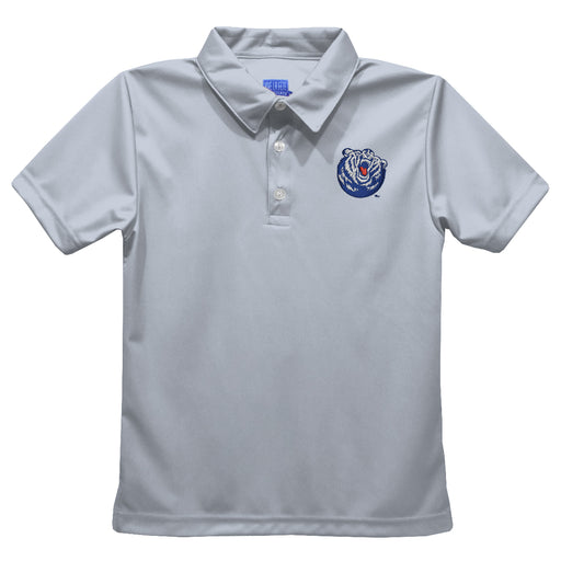 Belmont University Bruins Embroidered Gray Short Sleeve Polo Box Shirt