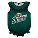Bemidji State Beavers BSU Swirls Green Sleeveless Ruffle Onesie Logo Bodysuit