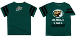 Bemidji State Beavers BSU Vive La Fete Boys Game Day Green Short Sleeve Tee with Stripes on Sleeves - Vive La Fête - Online Apparel Store