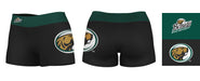 Bemidji State Beavers BSU Vive La Fete Logo on Thigh and Waistband Black & Green Women Booty Workout Shorts 3.75 Inseam" - Vive La Fête - Online Apparel Store
