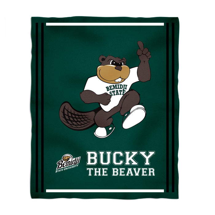 Bemidji State Beavers BSU Vive La Fete Kids Game Day Green Plush Soft Minky Blanket 36 x 48 Mascot