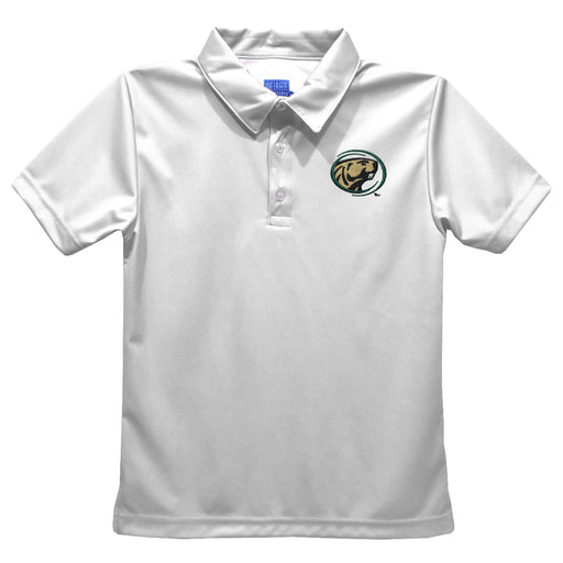 Bemidji State Beavers BSU Embroidered White Short Sleeve Polo Box Shirt