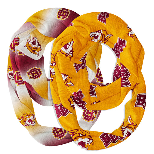 Bethune-Cookman Wildcats Vive La Fete All Over Logo Collegiate Women Set of 2 Light Weight Ultra Soft Infinity Scarfs