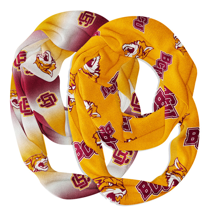 Bethune-Cookman Wildcats Vive La Fete All Over Logo Collegiate Women Set of 2 Light Weight Ultra Soft Infinity Scarfs