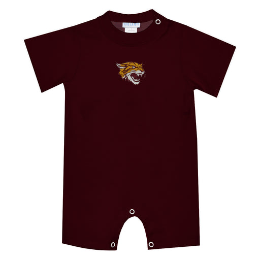 Bethune-Cookman Wildcats BC-U Embroidered Maroon Knit Short Sleeve Boys Romper
