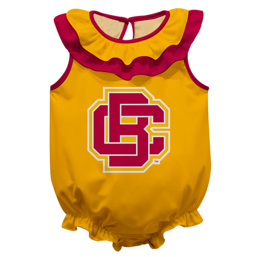 Bethune-Cookman Wildcats Yellow Sleeveless Ruffle Onesie Logo Bodysuit