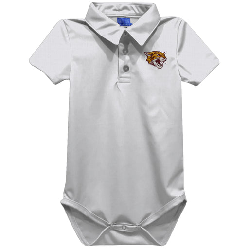 Bethune-Cookman University Wildcats Embroidered White Solid Knit Polo Onesie