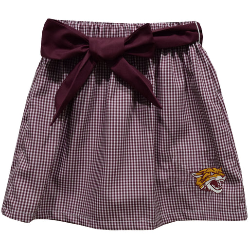 Bethune Cookman Wildcats Embroidered Maroon Gingham Skirt with Sash
