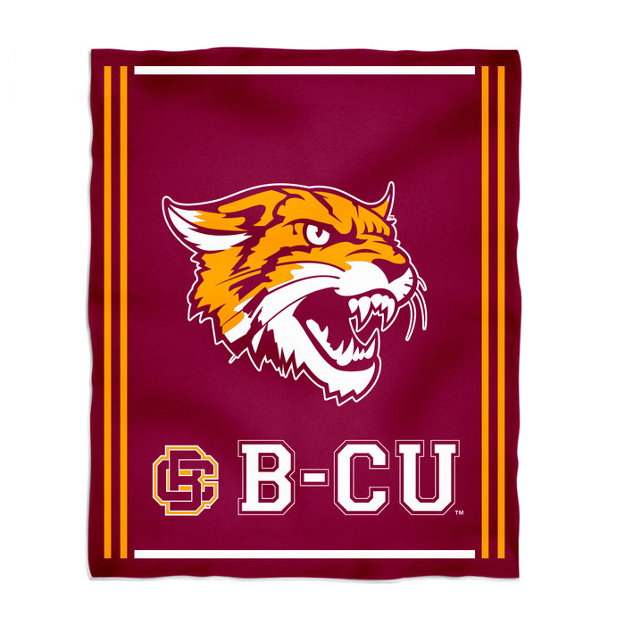 Bethune-Cookman Wildcats Vive La Fete Kids Game Day Maroon Plush Soft Minky Blanket 36 x 48 Mascot