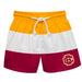 Bethune-Cookman Wildcats Vive La Fete Yellow White Maroon Stripes Swimtrunks V1