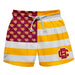 Bethune-Cookman Wildcats Vive La Fete Game Day Maroon White Gold Flag Swimtrunks V1