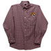 Bethune Cookman Wildcats Embroidered Maroon Gingham Long Sleeve Button Down Shirt