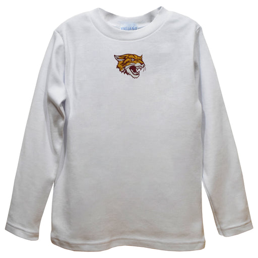 Bethune Cookman Wildcats Embroidered White Long Sleeve Boys Tee Shirt