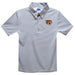 Bethune-Cookman Wildcats BC-U Embroidered Gray Stripes Short Sleeve Polo Box Shirt