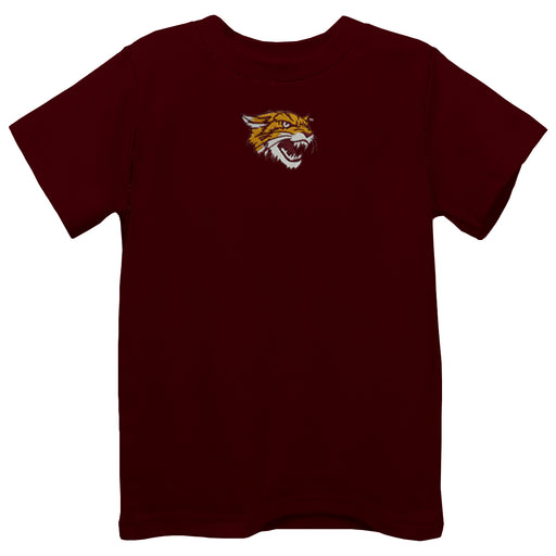 Bethune Cookman Wildcats Embroidered Maroon Short Sleeve Boys Tee Shirt