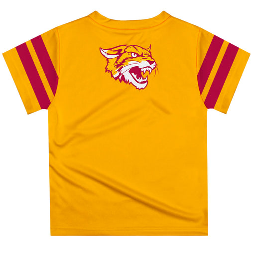 Bethune-Cookman Wildcats Vive La Fete Boys Game Day Yellow Short Sleeve Tee with Stripes on Sleeves - Vive La Fête - Online Apparel Store