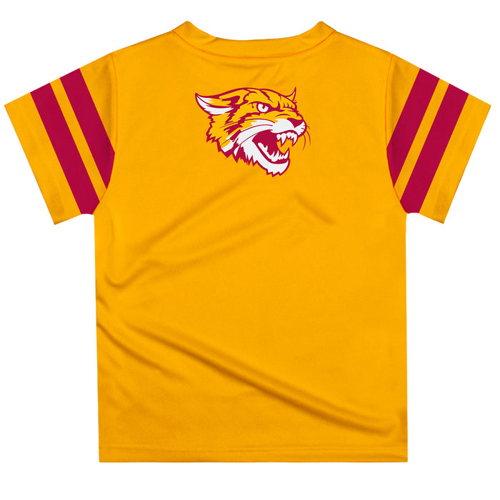 Bethune-Cookman Wildcats Vive La Fete Boys Game Day Yellow Short Sleeve Tee with Stripes on Sleeves - Vive La Fête - Online Apparel Store