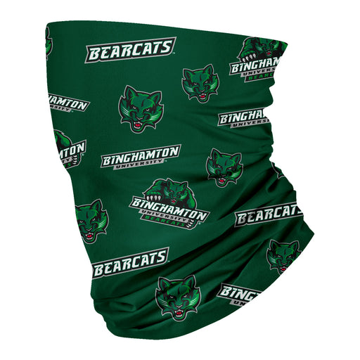 Binghamton University Bearcats Neck Gaiter Green All Over Logo - Vive La Fête - Online Apparel Store