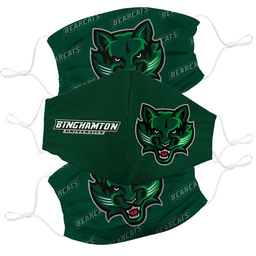 Binghamton Bearcats 3 Ply Vive La Fete Face Mask 3 Pack Game Day Collegiate Unisex Face Covers Reusable Washable - Vive La Fête - Online Apparel Store