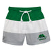 Binghamton Bearcats Vive La Fete Green White Gray Stripes Swimtrunks V1