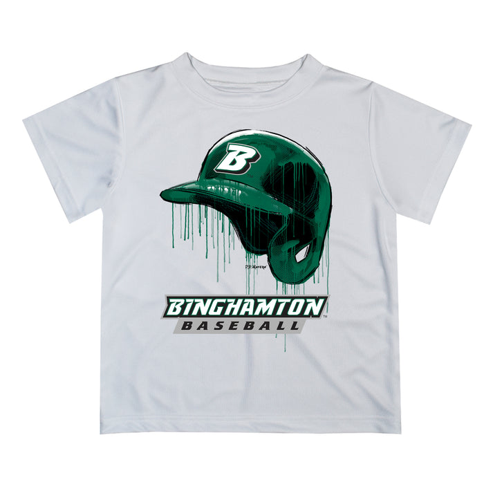 Binghamton University Bearcats Original Dripping Ball White T-Shirt by Vive La Fete