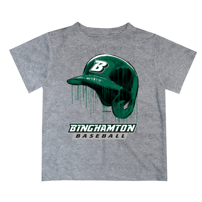 Binghamton University Bearcats Original Dripping Ball Gray T-Shirt by Vive La Fete