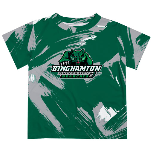 Binghamton University Bearcats Vive La Fete Boys Game Day Green Short Sleeve Tee Paint Brush