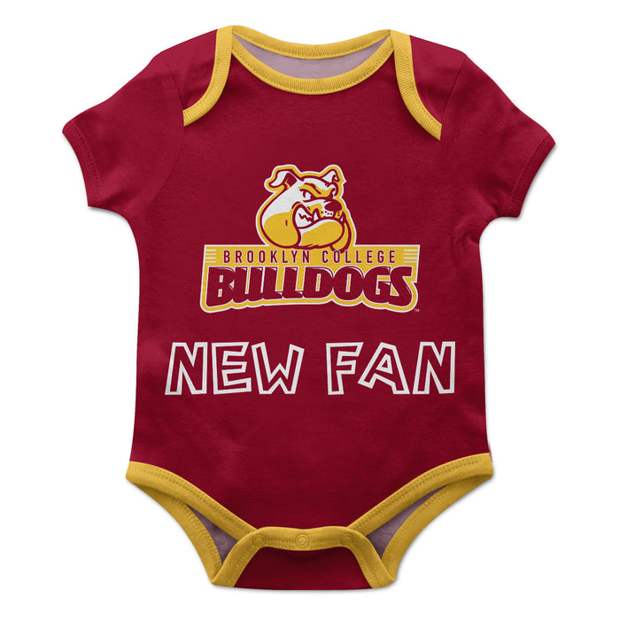 Brooklyn College Bulldogs Vive La Fete Infant Game Day Maroon Short Sleeve Onesie New Fan Logo and Mascot Bodysuit - Vive La Fête - Online Apparel Store