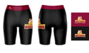 Brooklyn Bulldogs Vive La Fete Game Day Logo on Thigh and Waistband Black and Maroon Women Bike Short 9 Inseam" - Vive La Fête - Online Apparel Store