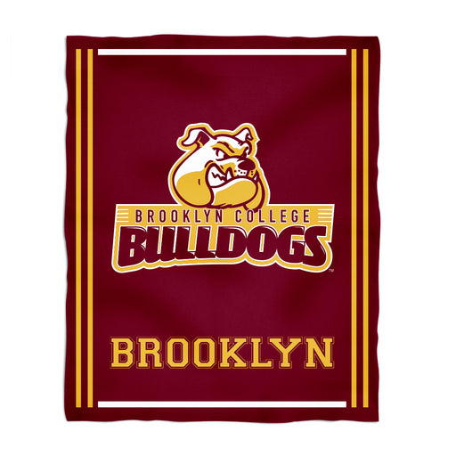 Brooklyn College Bulldogs Vive La Fete Kids Game Day Maroon Plush Soft Minky Blanket 36 x 48 Mascot