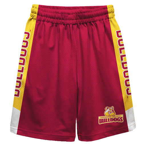 Brooklyn Bulldogs Vive La Fete Game Day Maroon Stripes Boys Solid Gold Athletic Mesh Short