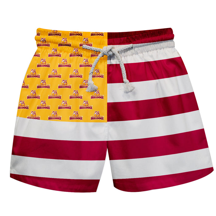 Brooklyn Bulldogs Vive La Fete Game Day Maroon White Gold Flag Swimtrunks V1