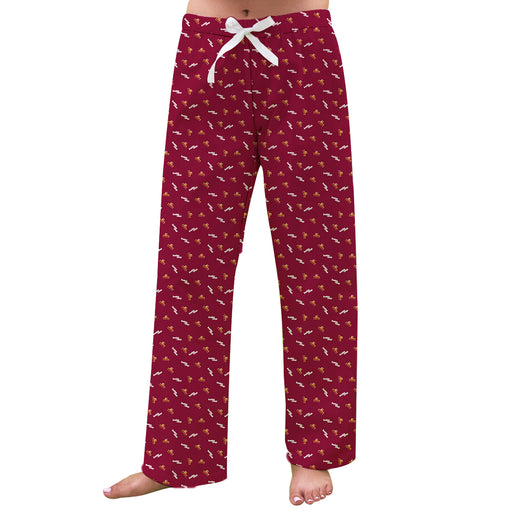 Brooklyn Bulldogs Vive La Fete Game Day All Over Logo Women Maroon Lounge Pants