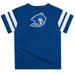 Blinn College Bucaneers Vive La Fete Boys Game Day Blue Short Sleeve Tee with Stripes on Sleeves - Vive La Fête - Online Apparel Store